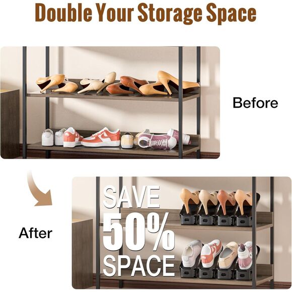 Neprock Shoe Slots‎ Organizer,Shoe Storage Black 12 Pack (4497) - Picture 6 of 7